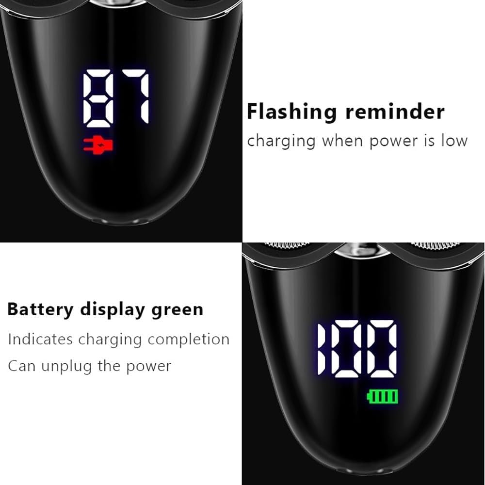 Rasoi elettrici per uomini calvi, rasoio elettrico 5 in 1 per uomo rasoio a testa calva display a LED naso capelli barba trimmer tagliaunghie spazzola per la pulizia del viso ricaricabile USB
