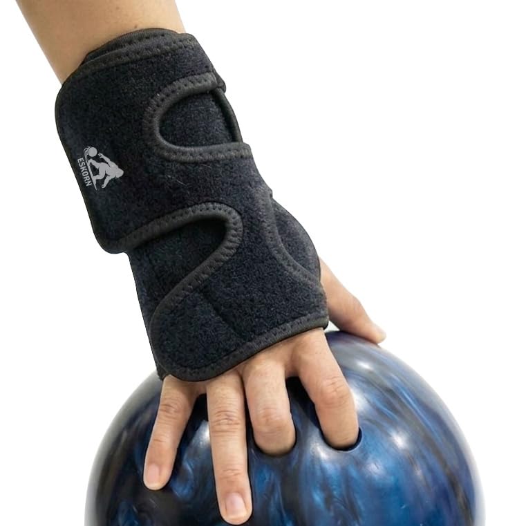ESKORN Bowling Wrist Brace for Right Hand Wrist Positioner for Proper Wrist Support & Control Adjustable Breathable Wrist Guard for Training & Play (L/XL)