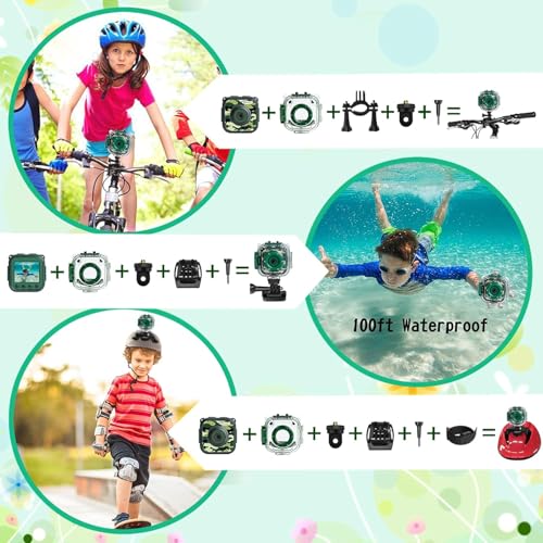 image for PROGRACE Waterproof Camera for Kids - Children Digital Video Cameras U