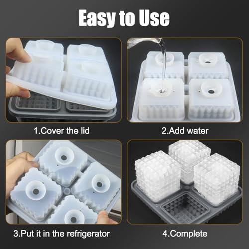 Molde para cubos de hielo de silicona con tapa miniatura 4