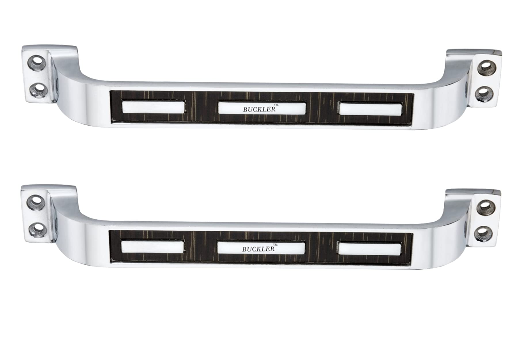 BUCKLERBUCKLER- Zinc Glossy Finish-Brown Wooden Mica-Door Handle- 8 Inch- 2 pc