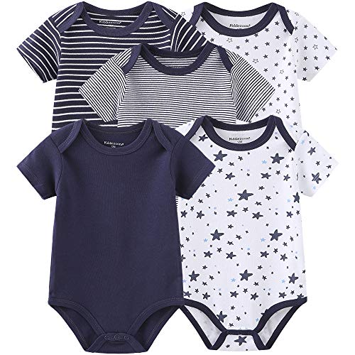 Kiddiezoom Baby Boys 5er-Pack Kurzarm-Body mit Verzierungen