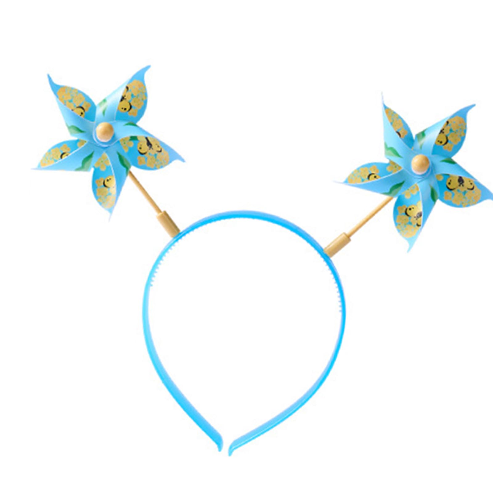 Xanhoy Blue Spring Windmill Headbands Creative Funny Hair Hoop Headwear For Kids And Adults