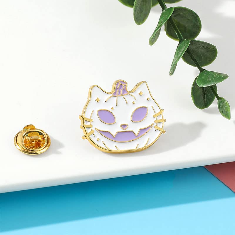 Acxico 2 Pcs Creative Pop-Enamel Pumpkin Pin Lapel Badges Brooch Funny Fashion Jewelry4