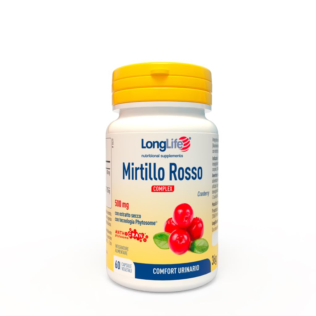 LongLife® Mirtillo Rosso Complex | Comfort urinario | Funzione depurativa e antiossidante | 1 mese di trattamento | Vegano e senza glutine