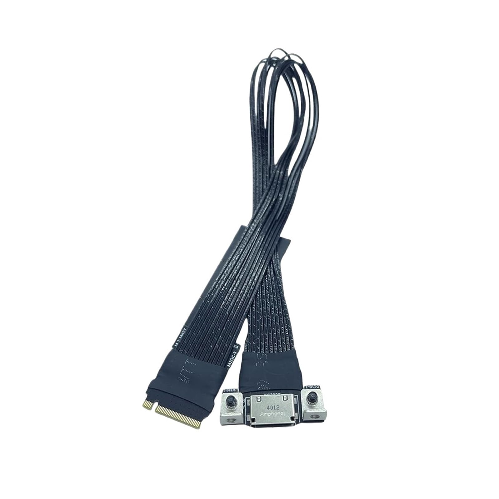 Posrebrzany kabel przedłużający M.2 do Oculink 4i do M.2 Mkey NVME na SFF8611, kabel adaptera PCIe 4.0 X4 Gen do komputera stacjonarnego (30 cm)