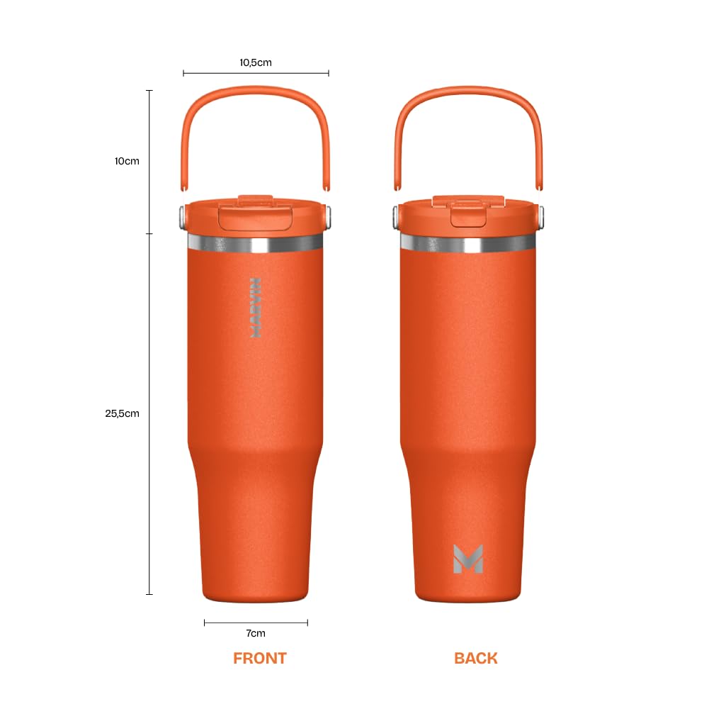 MARVIN THE ICED – 1200 ML – Termo Acero Inoxidable Reutilizable – Botella Térmica Premium para Frío y Calor – Estilo Elegante para Deporte, Trabajo y Urbano (Soul)