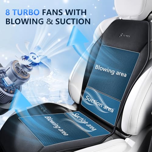 Image of FLORICH Cooling Car Seat Covers with 8 Turbo Fans Blowing & Suction Ventilated Car Seat Cushion 12V-24V 3-Speed Adjustable Car Seats Cooling Pad Universal Fit for Car SUV Truck Van Summer Driving