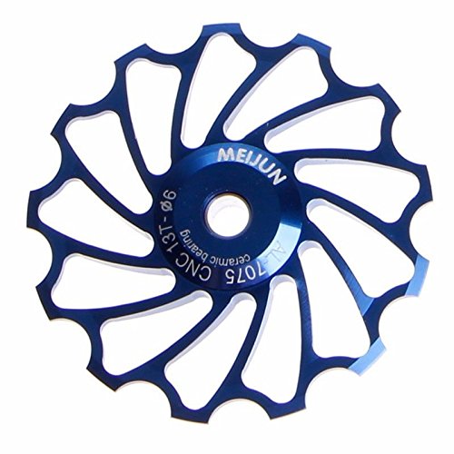Jockey Wheel Rear, BOBOGO 13T MTB Ceramic Bearing Jockey Wheel Pulley Road Bike Bicycle Rear Derailleur (Blue)