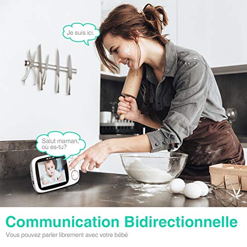 Babyphone Vidéo, BOIFUN Baby Phone Caméra Surveillance Numérique Sans Fil avec 3.2”LCD, VOX, Vision Nocturne, Communication Bidirectionnelle, Capteur de Température, Berceuses, Rechargeable Babyphone Vidéo, BOIFUN Baby Phone Caméra Surveillance Numérique Sans Fil avec 3.2”LCD, VOX, Vision Nocturne, Communication Bidirectionnelle, Capteur de Température, Berceuses, Rechargeable