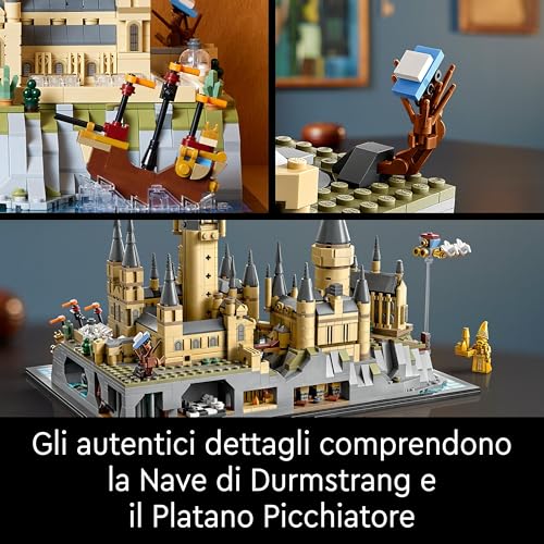 76419 Harry Potter Castello e Parco di Hogwarts, Kit di Modellismo da Esposizione per Fan e Adulti, Set con Luoghi Iconici: Torre dell'Astronomia, Sala Grande, Camera dei Segreti e altro - Lego - Immagine 3