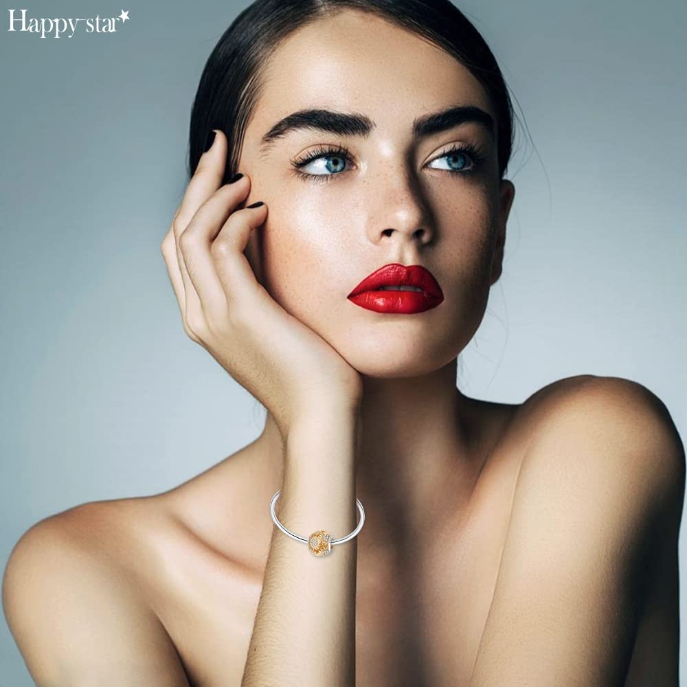 HappyStar Charmsy ze srebra wysokiej próby 925, z motywem Gwiezdnych Wojen, Harry’ego Pottera, pasują do bransoletek Pandora Charms, dla kobiet, dziewcząt, biżuteria na prezent