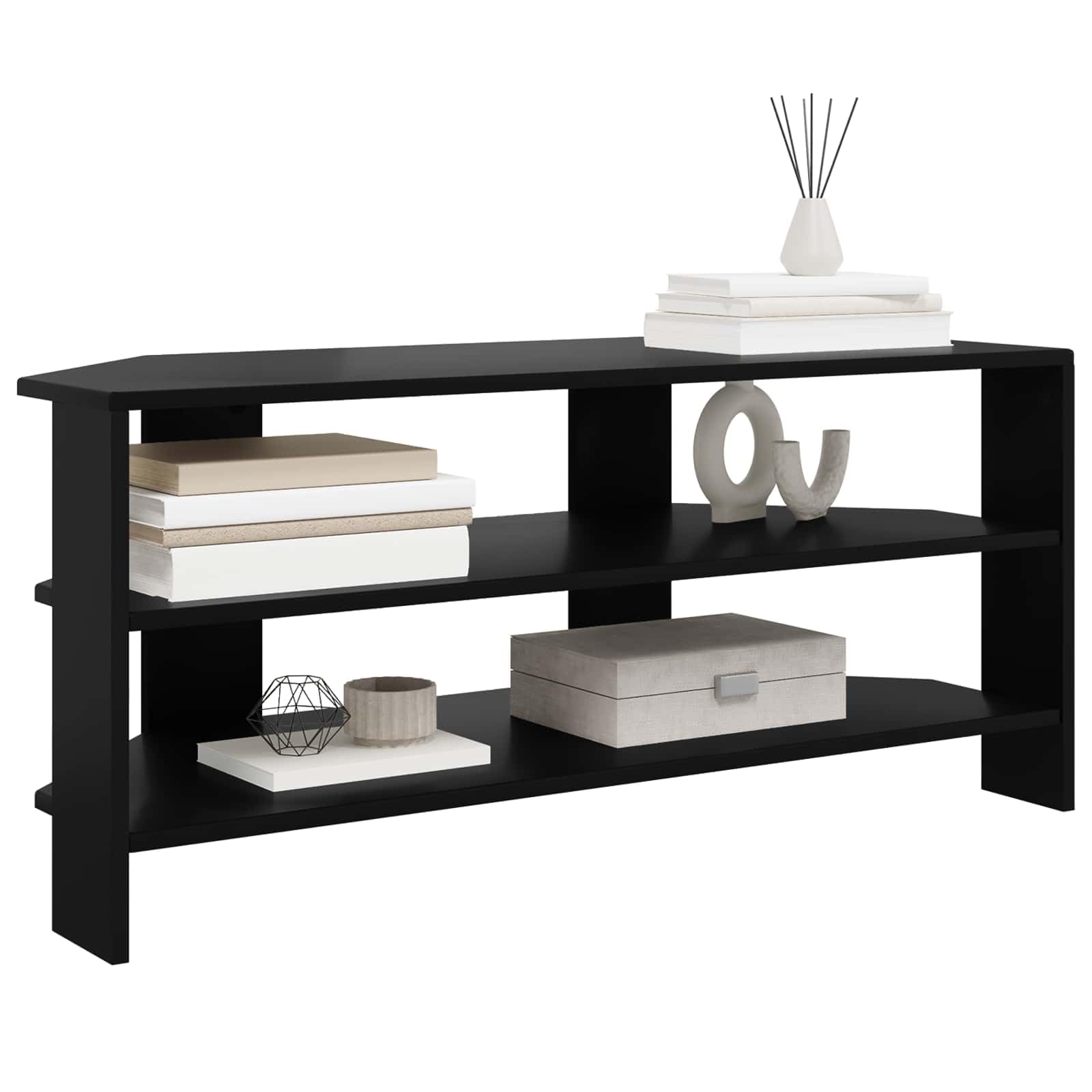vidaXL EckTVSchrank Schwarz 102x40,5x45cm Holzwerkstoff, Stylisches Wohnzimmer, moderner rechteckiger TV-Schrank, robuster Medienkonsole für Unterhaltung