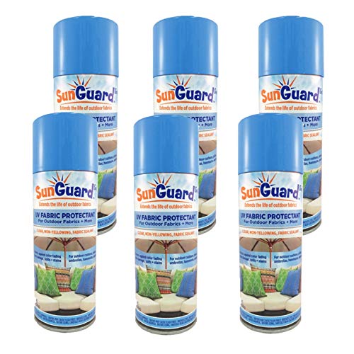 SUNGUARD Fabric UV Protectant and Sealant (6 PACK) Spray for Garden and Home Prevents Fading Spills & Stains