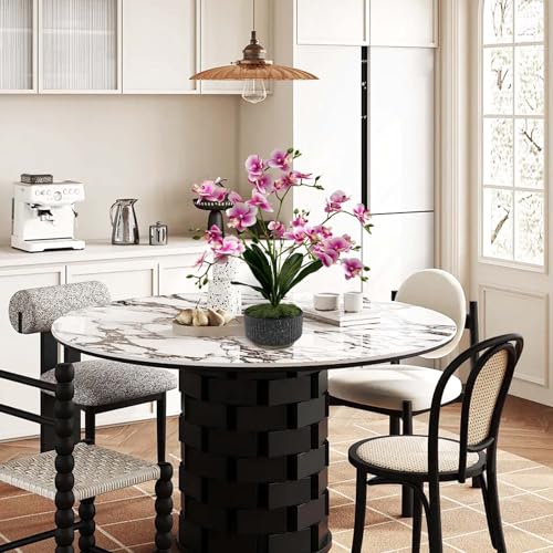 Fausse plante orchidée artificielle 33 fleurs blanches pot céramique - 8
