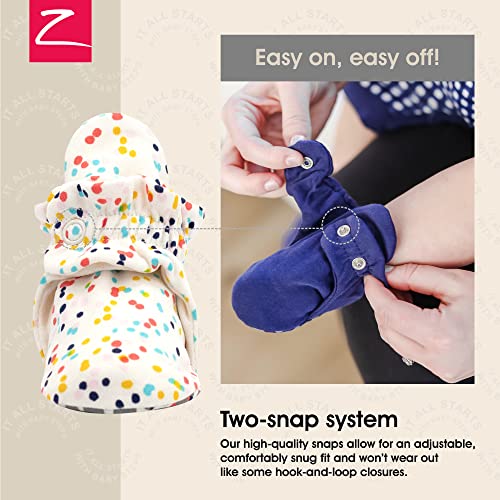 Zutano Unisex Organic Cotton Baby Booties With Gripper Soles, Confetti, 18M - image 3