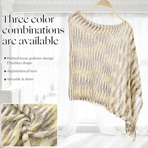 Image of Women Sheer Poncho Shrug Summer Sheer Blouse Top Lightweight Poncho Bolero for Evening Dress