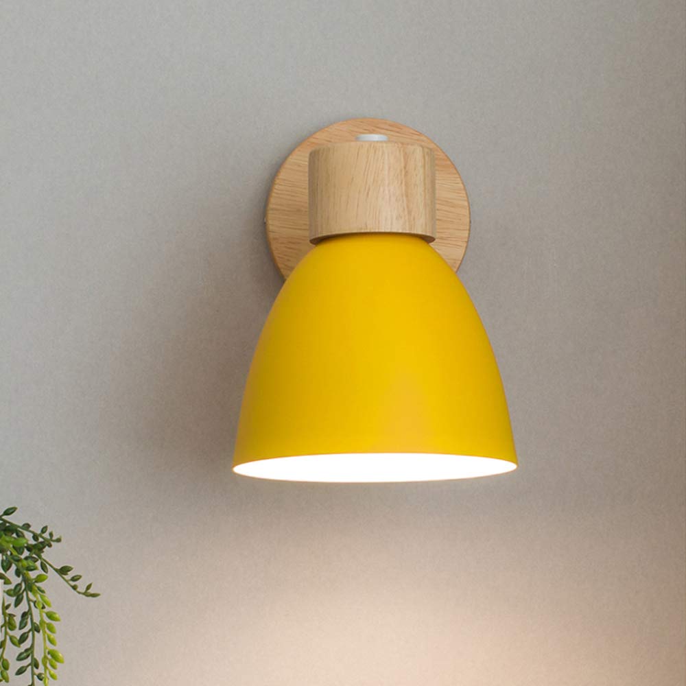 Wandlampe Holz Wandleuchte E27 Verstellbare Wandbeleuchtung Leselampe Innenwandleuchte Eisen Wand Strahler Schlafzimmer Wohnzimmer Flur Esszimmer Nacht Beleuchtung,Weiß