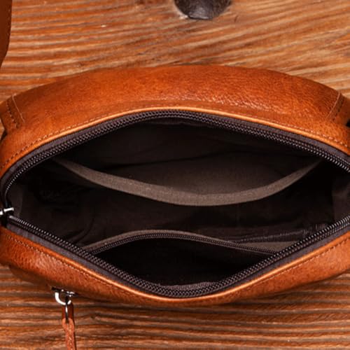 Backpack Stylish Vintage Leather Sling Bag - Versatile Chest Shoulder Backpack For Men | Convenient Cross-body Bags For Casual Day-pack | Trendy And Functional Design, Brown4