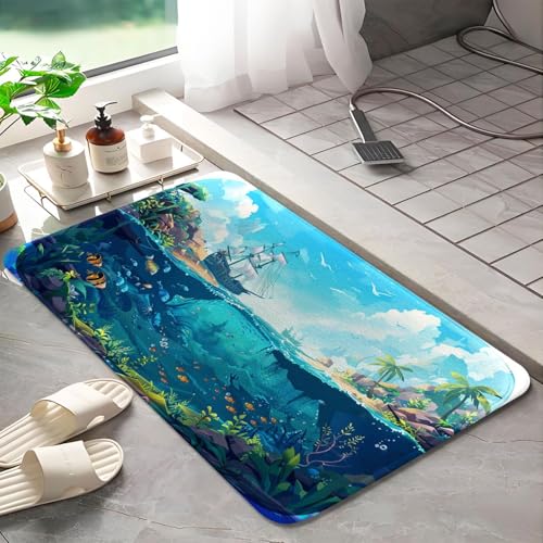 Tapis de salle de bain anti-dérapant mousse mémoire absorbant rapide L