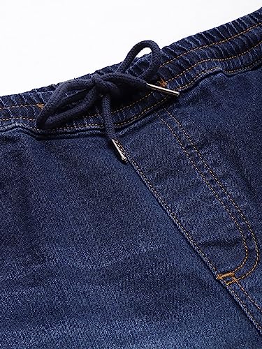 Image of The Indian Garage Co Men Regular Fit Solid Mid-Rise Denim Shorts