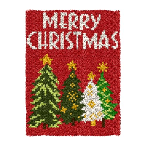 Image of Ylkgogo Latch Hook Kits for Adults /Beginners Crocheting Rug Pre-Printed Canvas Tree Pattern Embroidery Tapestry Needlework Home Decor 20.5 inch X 15 inch