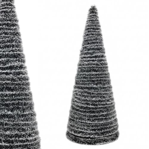 HORO.ES - Árvore de Natal Dobrável Preta Neve Verde Pinheiro Branco Neve tamanho 150CM - 180CM Árvore de Natal Dobrável Flocada Pré-decoradas para Casa, Quarto, Sala de Jantar (Preto/Branco, 180CM)