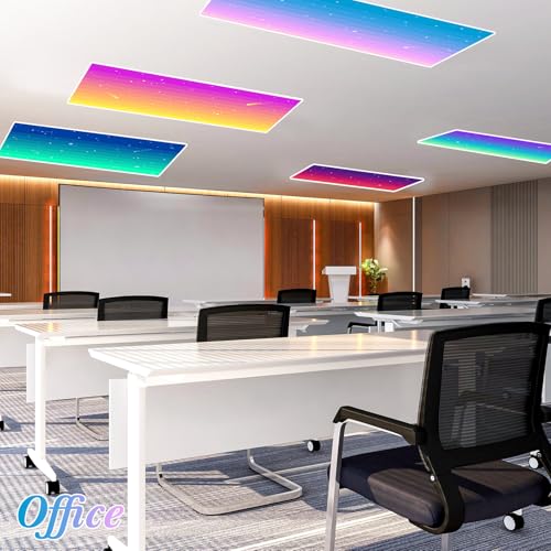 Image of VIHOSE 6 Pcs Fluorescent Light Covers for Ceiling Lights Classroom Magnetic Light Covers Classroom Filters Office School Drop Ceiling, 4 x 2 ft(Meteor)
