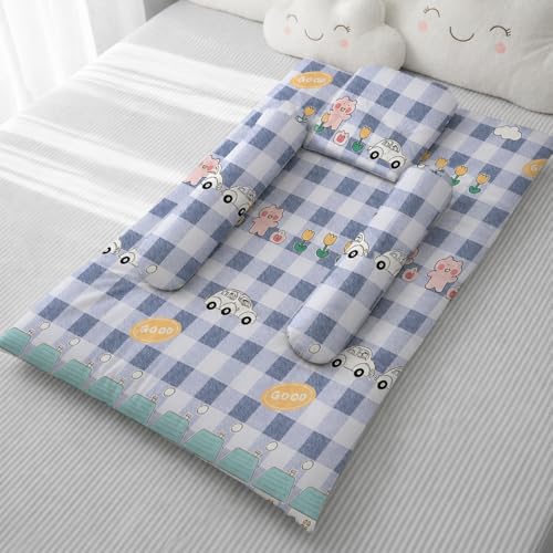 Image of StarAndDaisy Newborn Baby Bedding Nest Cushioned Mattress Sheet with 2 Side Bolster Pillows & 1 Head Pillow Breathable & Soft Boys & Girl Design.