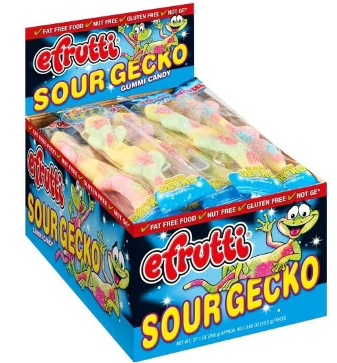 Efrutti Gummi Sour Gecko Gummi Candy - 40 / Box