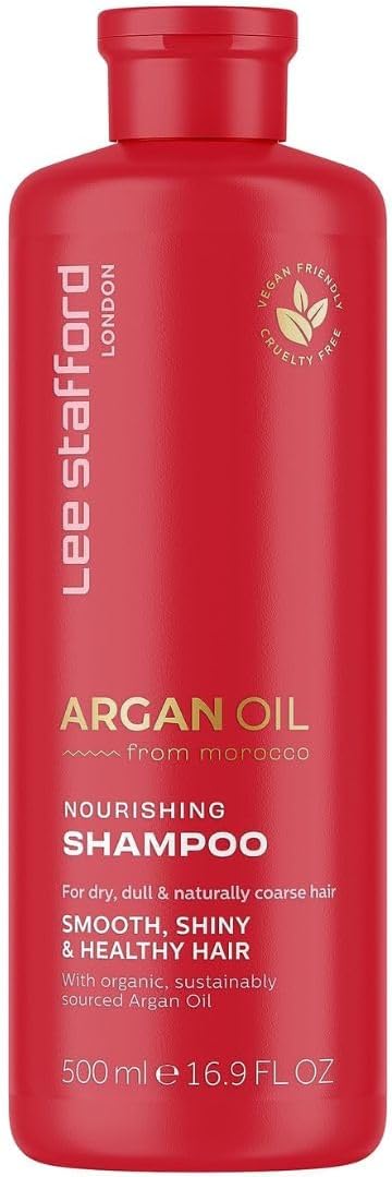 Lee Stafford Moisturizing Shampoo | Argan Oil Collection - Best for Dy, Dull Hair to Repair & Hydrate for a Silky Smooth Soft Shine, Highest Rated Gloss Finish, 16.9 Fl Oz