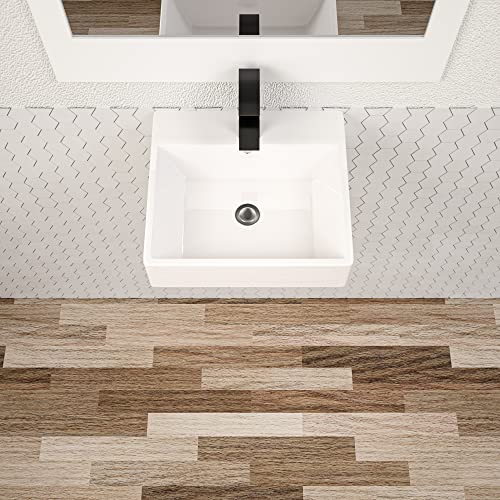 Vessel Sink Wall Mounted, Dcolora 20.8" X 16" Floating Bathroom Sink White Ceramic Porcelain Rectangle Bathroom Vanity Sink With Overflow Above Counter Lavatory Sink Basin #TOP3