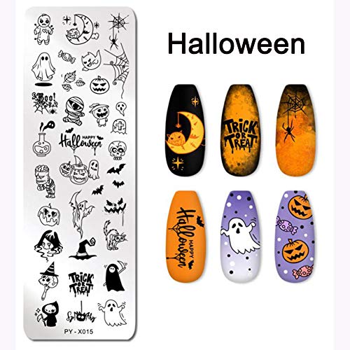 Glitter Nail Stamping Kit 5Pc Animal Christmas Star Geometric Nail Stamping Plate Clear Stamper Scraper Holographic Glitter Sequins Powder Acrylic Nail Art Supplies (Powder) #TOP3