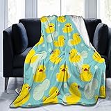 Yellow Cartoon Duck Flannel Fleece Throw Blankets for Bed Sofa Living Room Soft Blanket Warm Throw Blanke