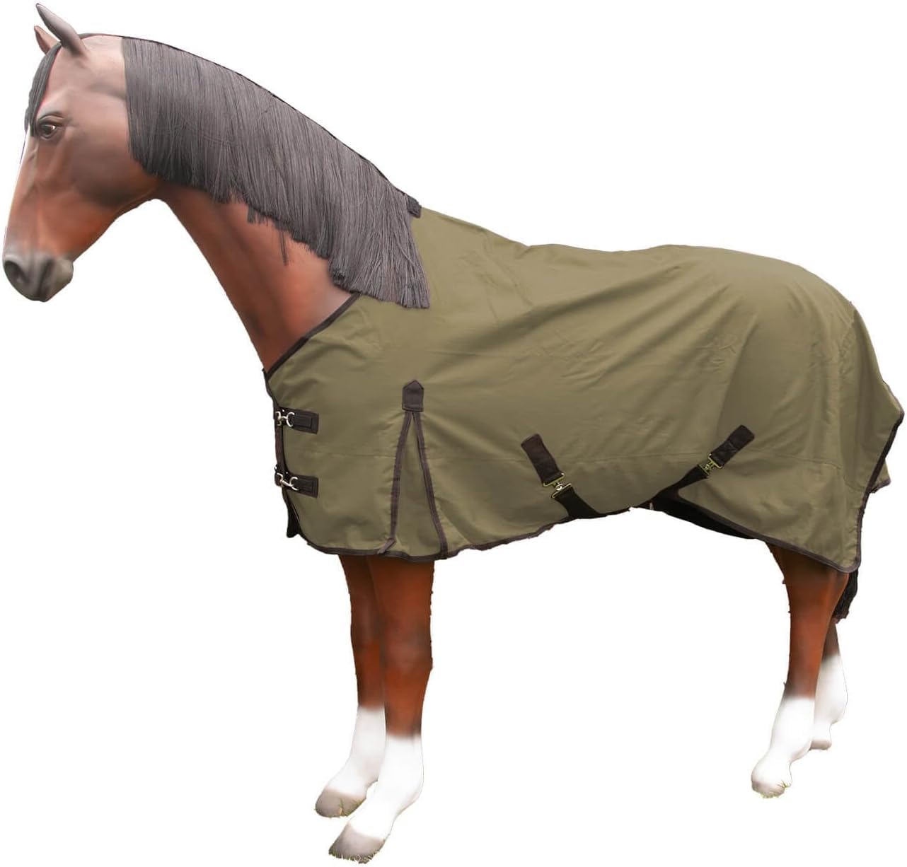 Brama-West 115 - Manta para lluvia (600 denier), diseño de caballo, color verde