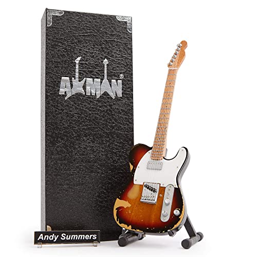 Andy Summers The Police) – Réplique de guitare miniatur - Les Beatles, Paul McCartney, John Lennon, RIngo Starr, George Harrison Andy Summers The Police) – Réplique de guitare miniatur