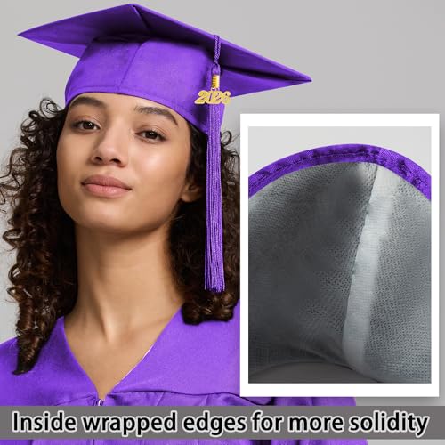 Image of 2026 Graduation Cap and Gown Matte Unisex for High School Bachelor | Heavyweight Matte Polyester, Zipper Closure, Adjustable Cap with 2026 Tassel, Sizes 39-60, Bulk Orders Available