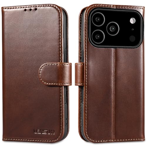 Housse iPhone 17 Pro portefeuille avec blocage RFID et étui antichoc en cuir