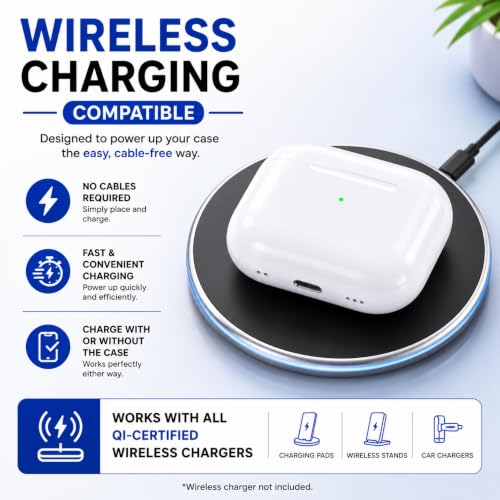 Estuche de carga inalámbrica para AirPods 4 con Bluetooth y funda 4