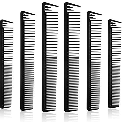 6 Pieces Carbon Fiber Cutting Combs No Frizzy Dressing Comb Fine and Wide Tooth Hair Barber Comb Hair Divider Comb Heat Resistant Barber Hairdressing Comb Fiber Salon Hairdressing Comb