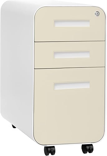 Miniatura 14 de Laura Davidson Furniture Stockpile Archivador móvil delgado de 3 cajones con cerradura - Archivador de metal para debajo del escritorio, carpetas de