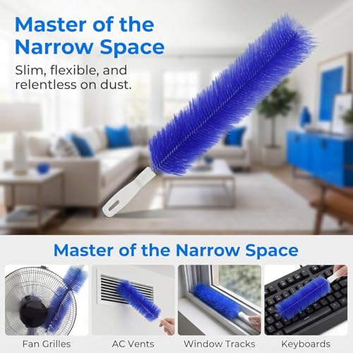 Image of Fan Cleaning Brush, 2026 New Bendable Microfiber Head Dusting Brushes,Air Conditioning, Car Vents and Blind, Reusable Fan Cleaner Brush Dust Remover for Electric Fans (Gray 43cm)