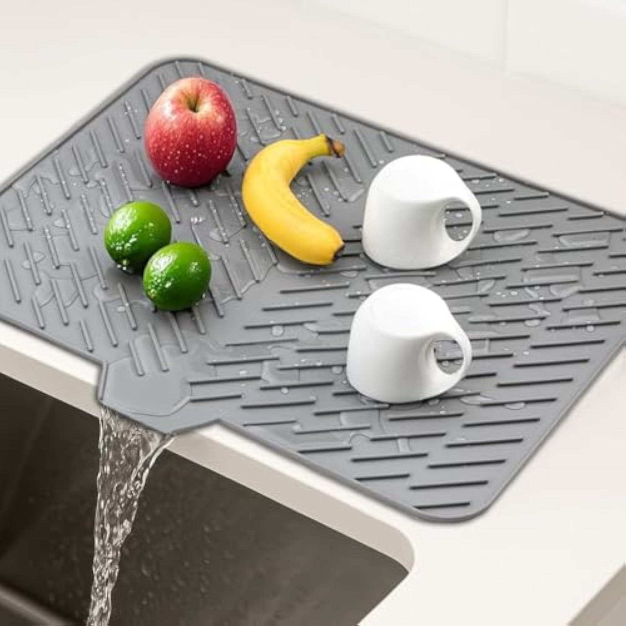 Silicone Kitchen Drying Mat, Essential Dish Drainer for Home