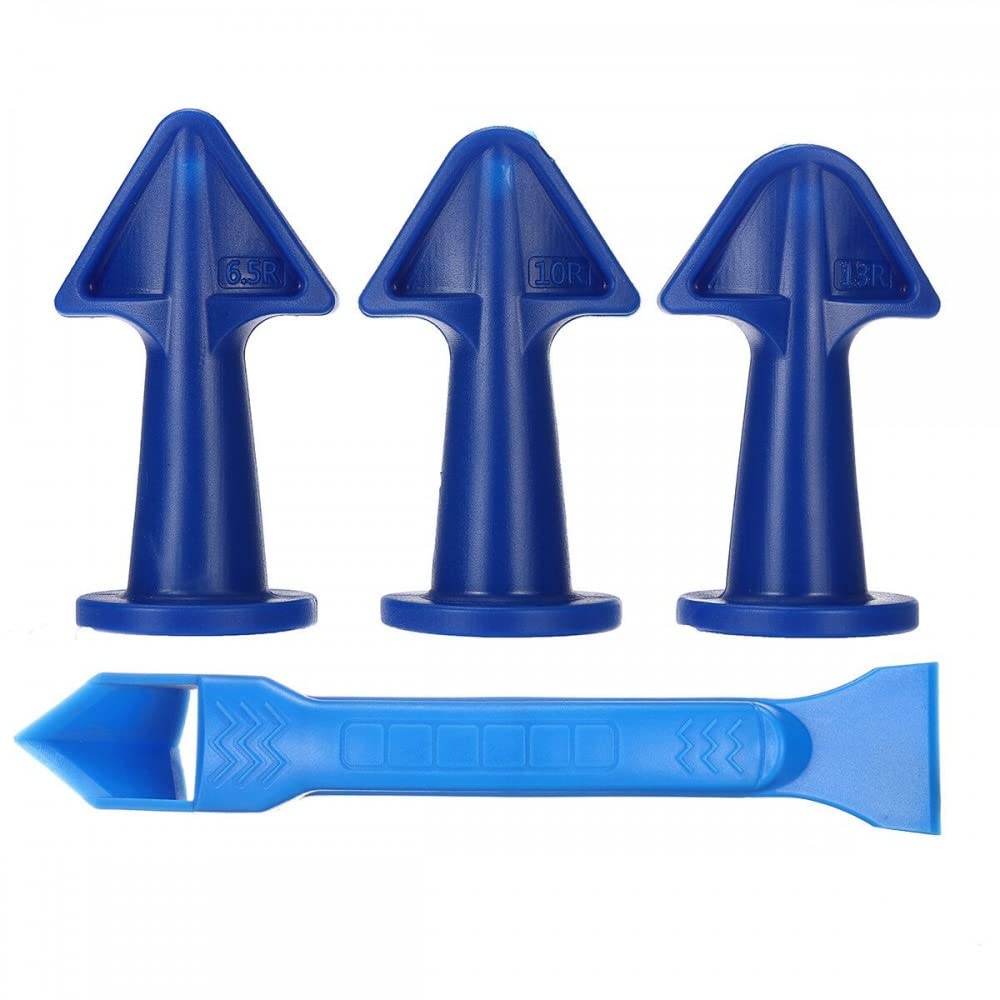 3Pcs Multi-function Glue Glue Nozzle Scraper Sealant Finish Clean Remover Tool (Blue)