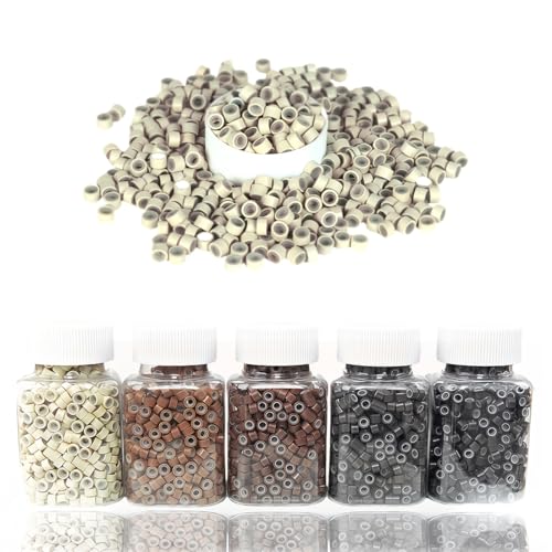 Herramienta de cuentas de silicona para cabello y microeslabones de 5 mm para extensiones mixtas