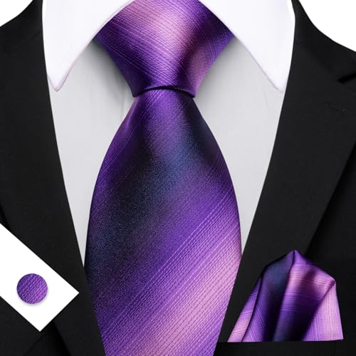Image of Barry.Wang Plaid Ties Checkered Mens Silk Necktie Handkerchief Cufflinks