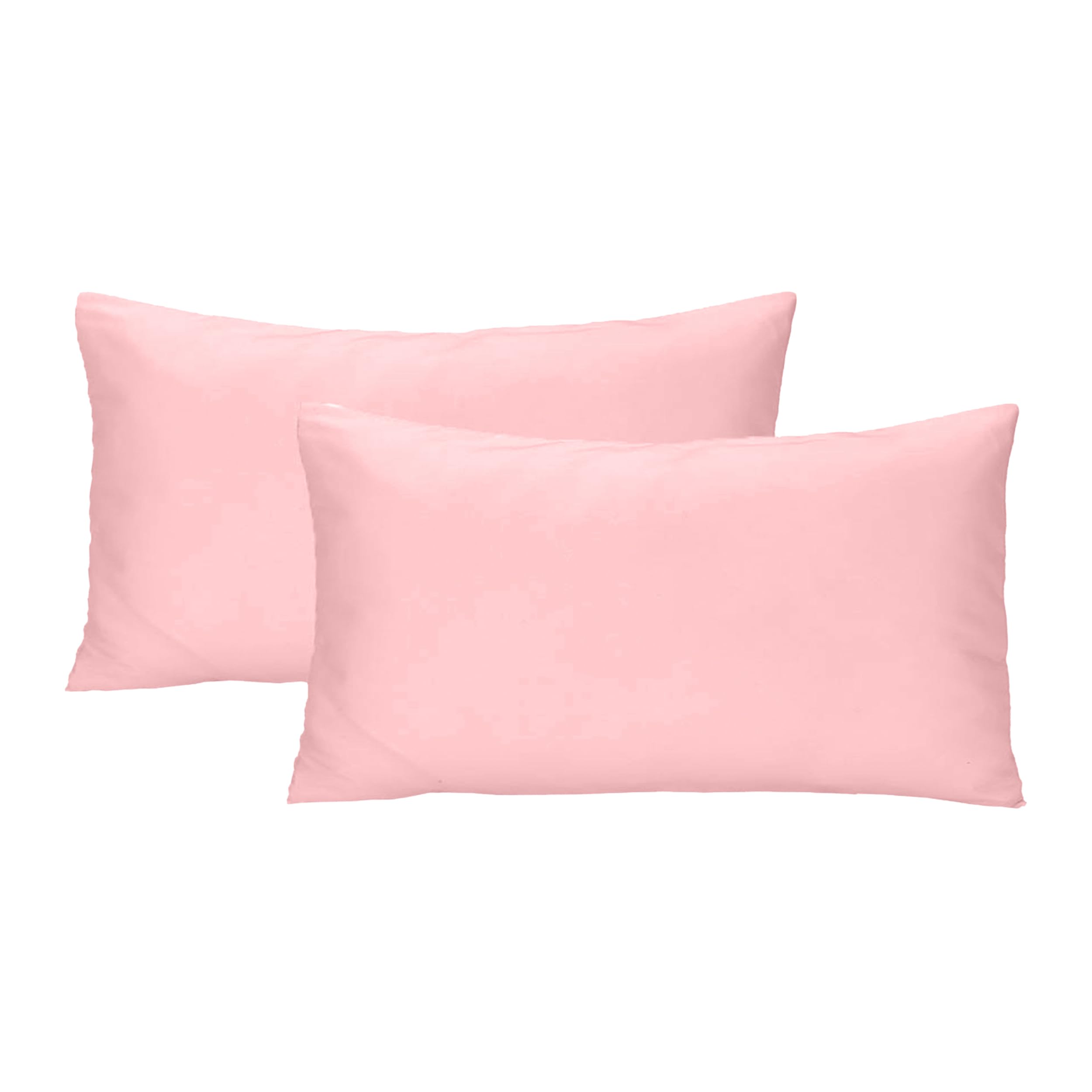 Pack de 2 Fundas de Almohada 40x90 cm - Microfibra 100%, Extra Suaves y Transpirable, Fundas de Cojín con Cierre de Cremallera, Ideal para Decoración del Hogar - Color Rosa