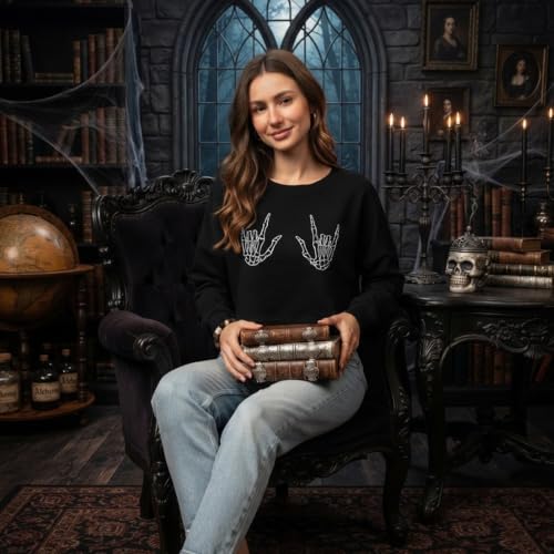 Womens Halloween Crop Long Sleeve Tshirt Fall Vintage Graphic Tee Loose Top - image 4