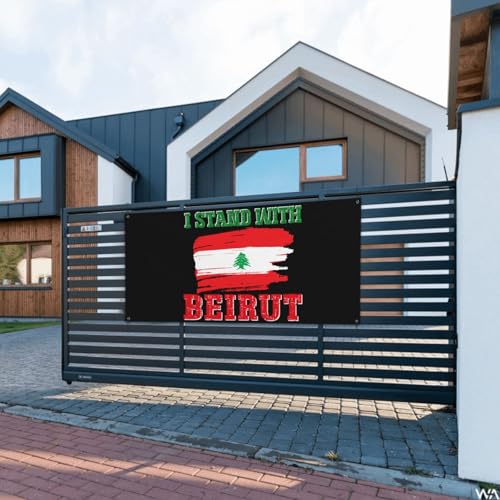 Bannière Beirut Unity 2x4 pi avec 4 fixations extérieure résistant aux intempéries