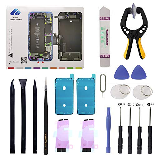 MEEFIX 18Pcs Cell Phone Battery Screen Repair Tool Kit Screwdriver Set with Screw Magnetic Mat/Pad for iPhone 7 Plus